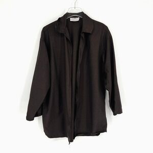 Vtg Zoran Jacket Womens L Brown Wool‎ Designer Classic Preppy Minimalist